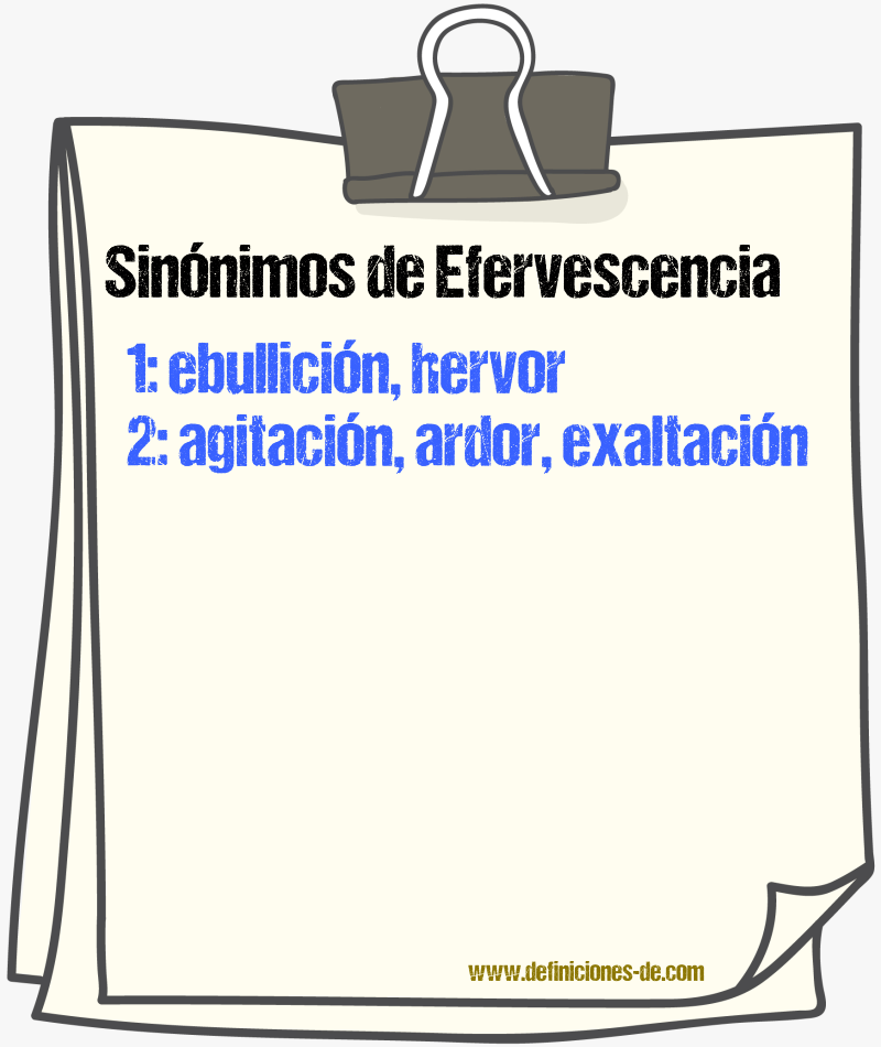 Sinnimos de efervescencia