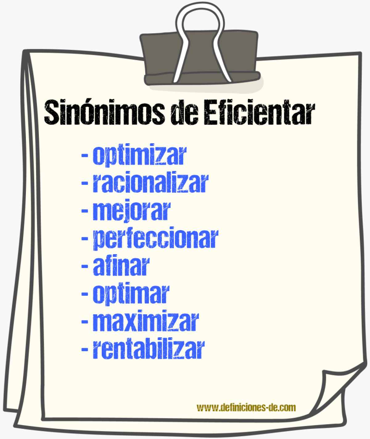 Sinónimos de eficientar