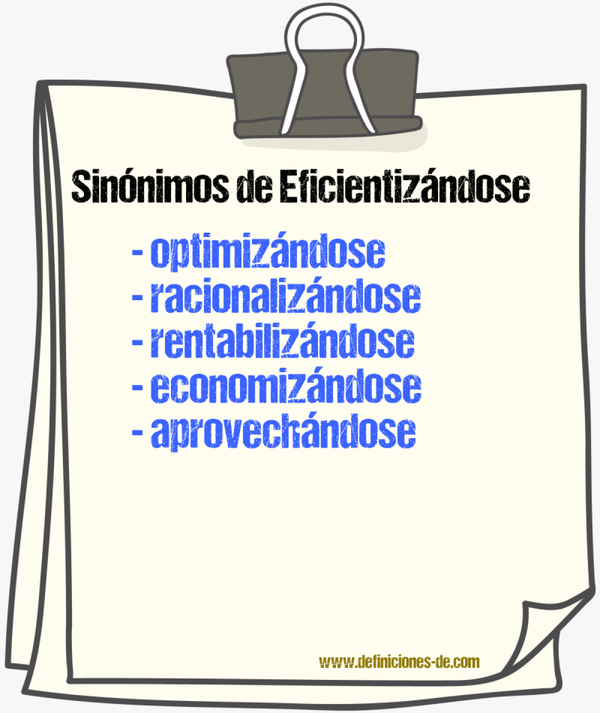 Sinónimos de eficientizándose