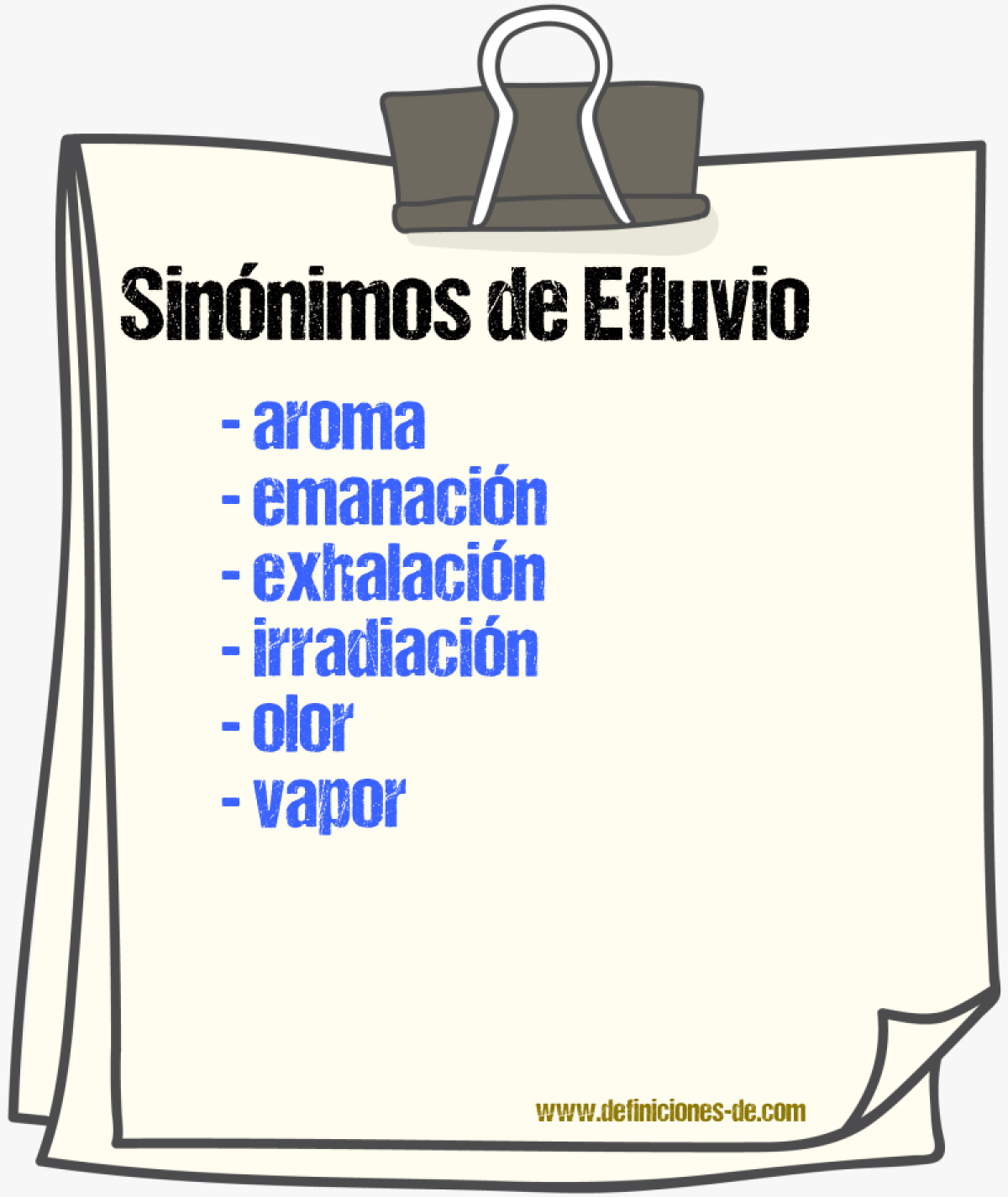 Sinnimos de efluvio