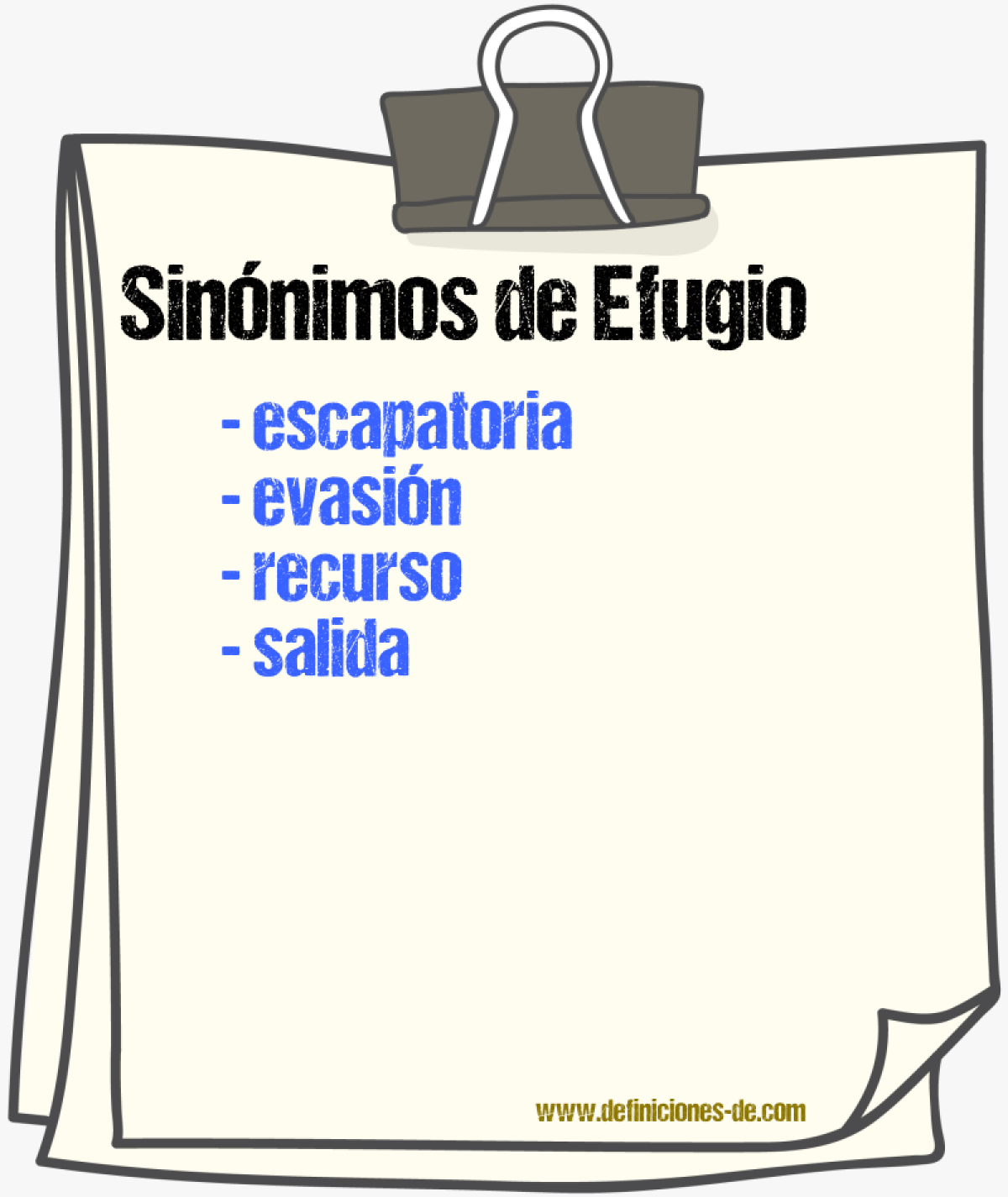 Sinnimos de efugio