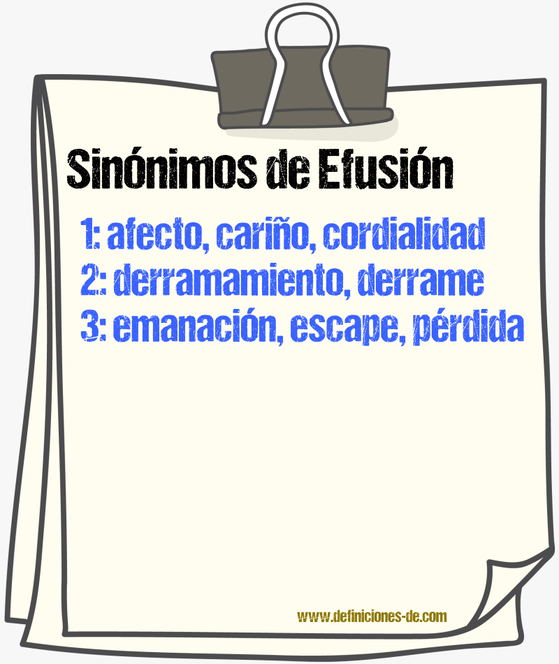 Sinnimos de efusin