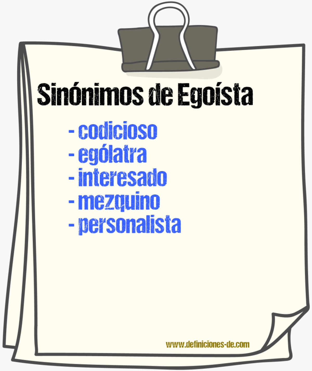 Sinnimos de egosta