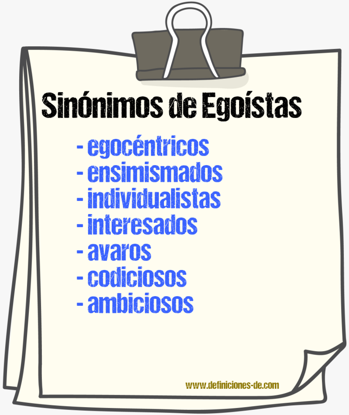 Sinónimos de egoístas