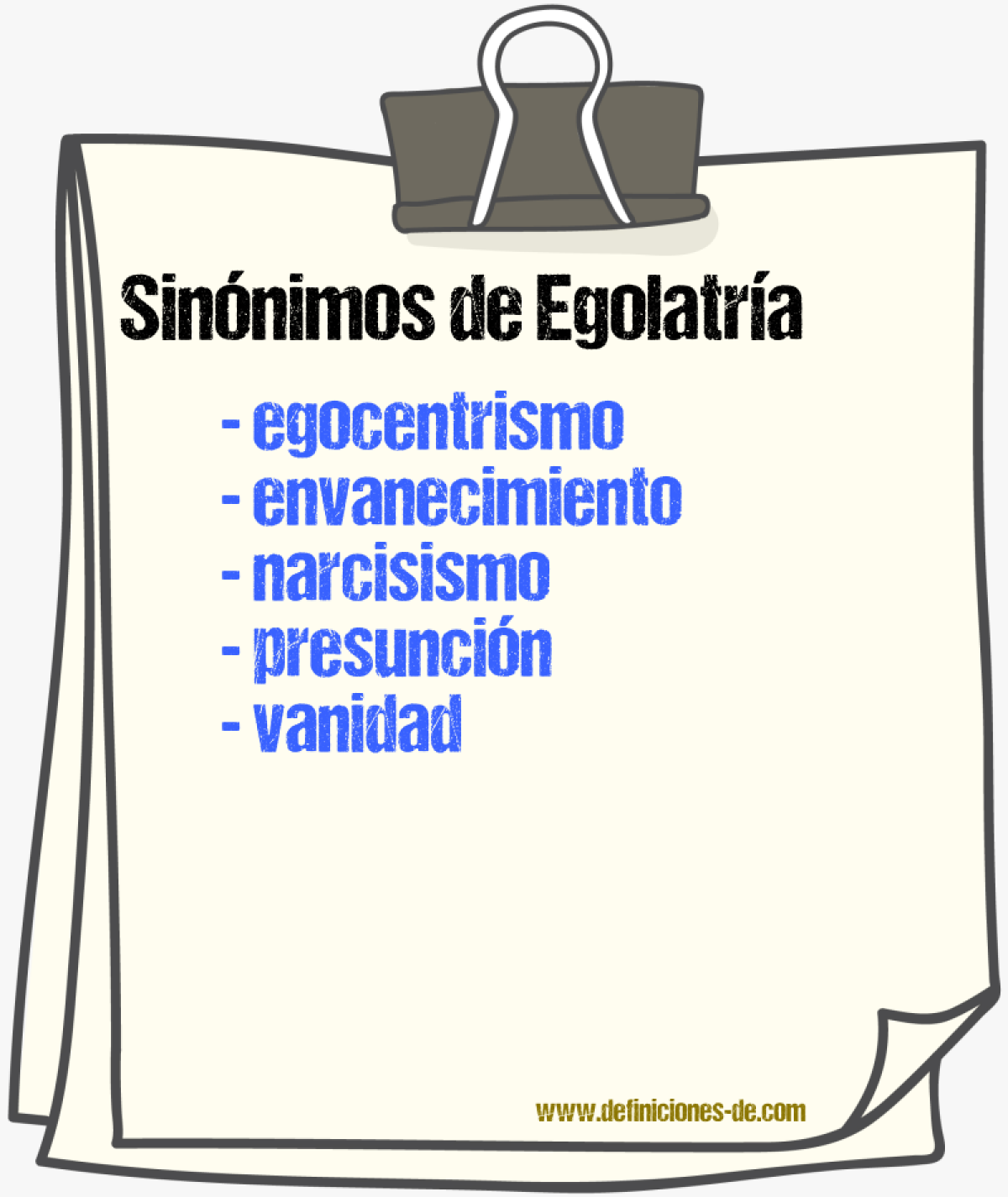 Sinnimos de egolatra