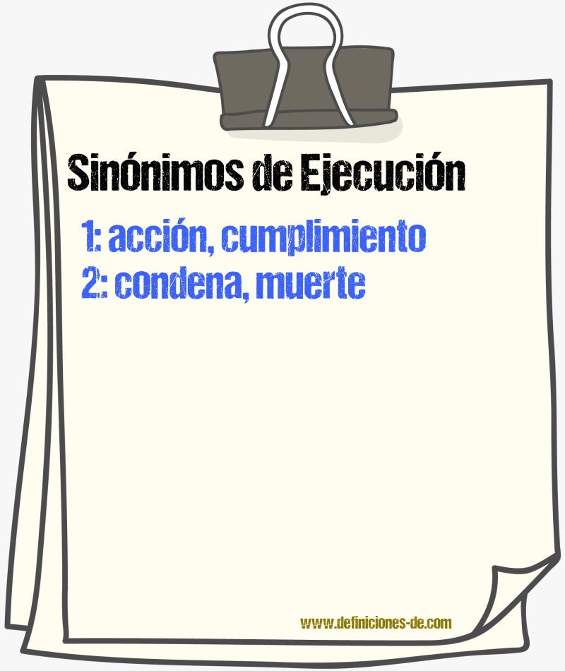 Sinnimos de ejecucin