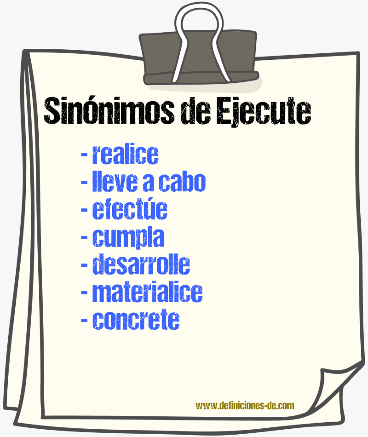 Sinónimos de ejecute