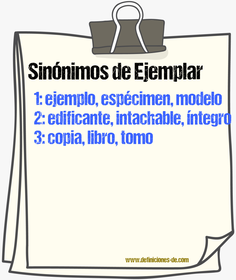 Sinnimos de ejemplar