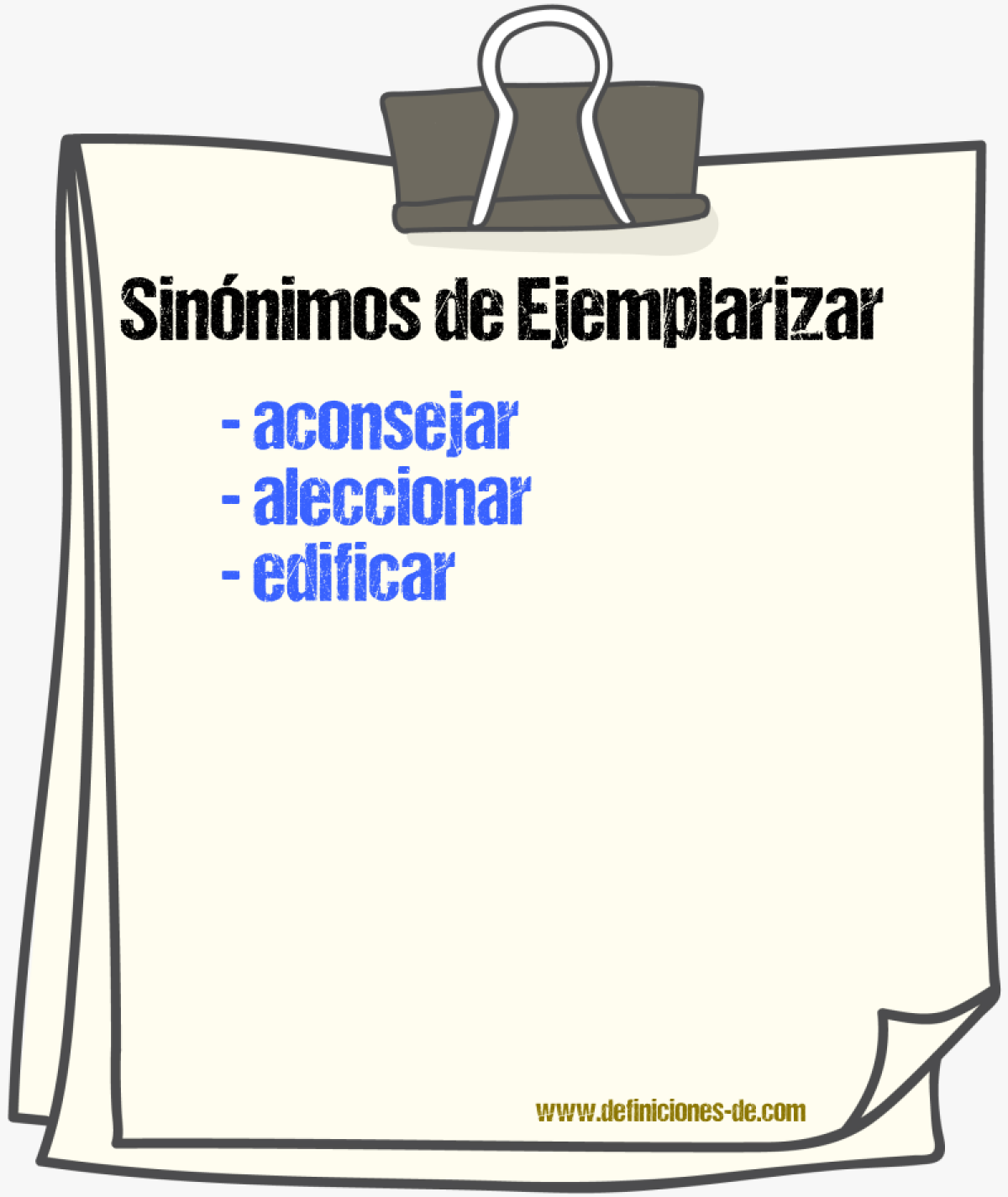 Sinnimos de ejemplarizar