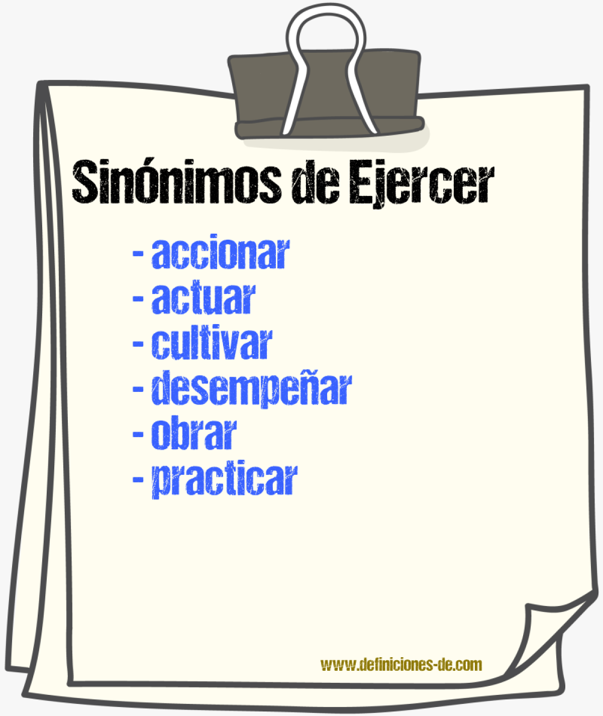 Sinnimos de ejercer