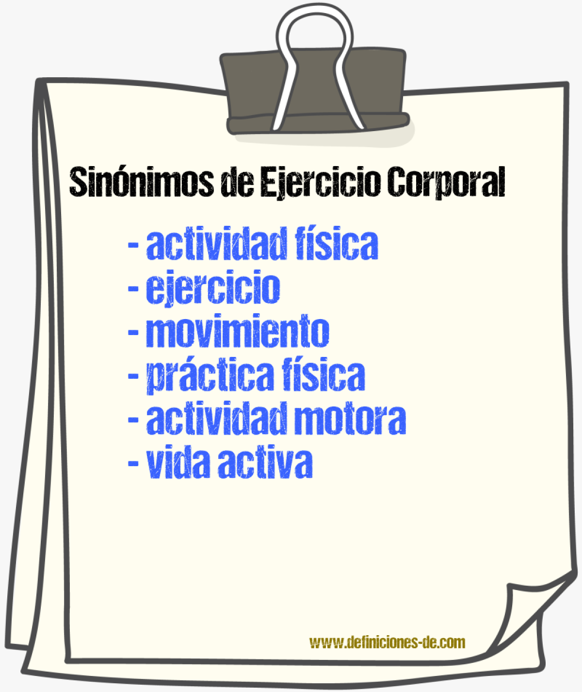Sinónimos de ejercicio corporal