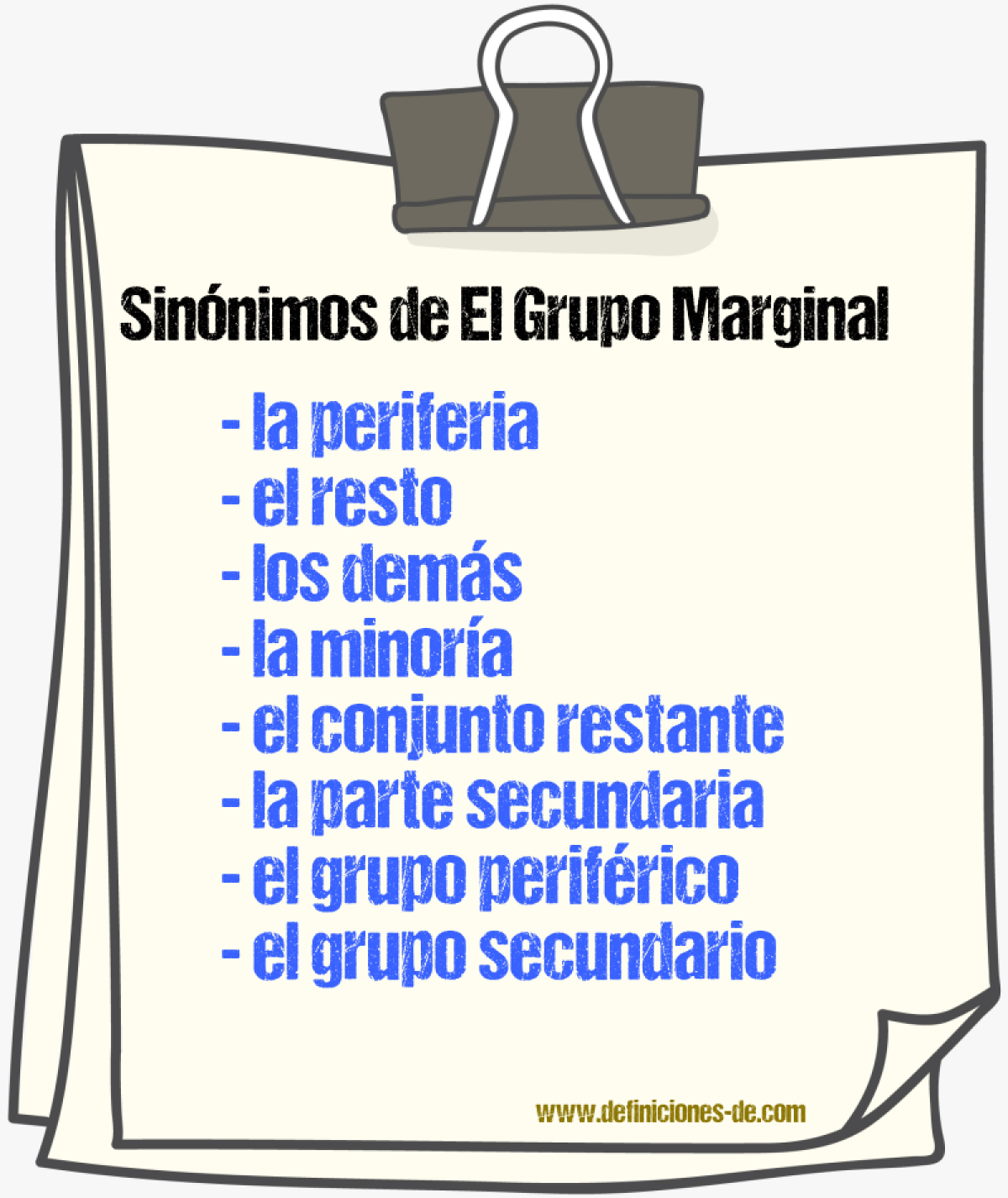 Sinónimos de el grupo marginal