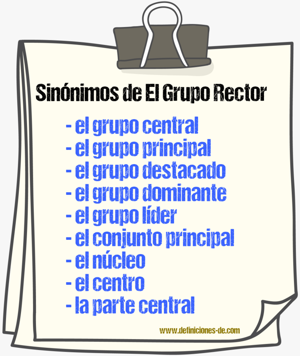 Sinónimos de el grupo rector