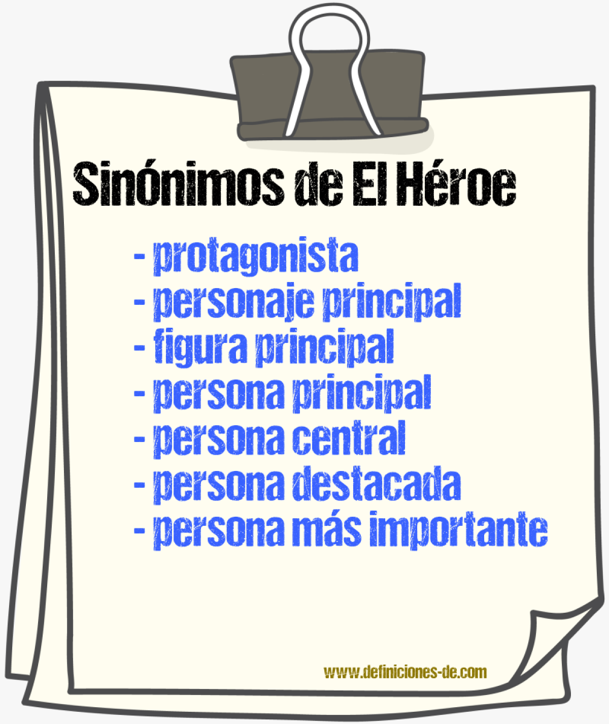 Sinónimos de el héroe