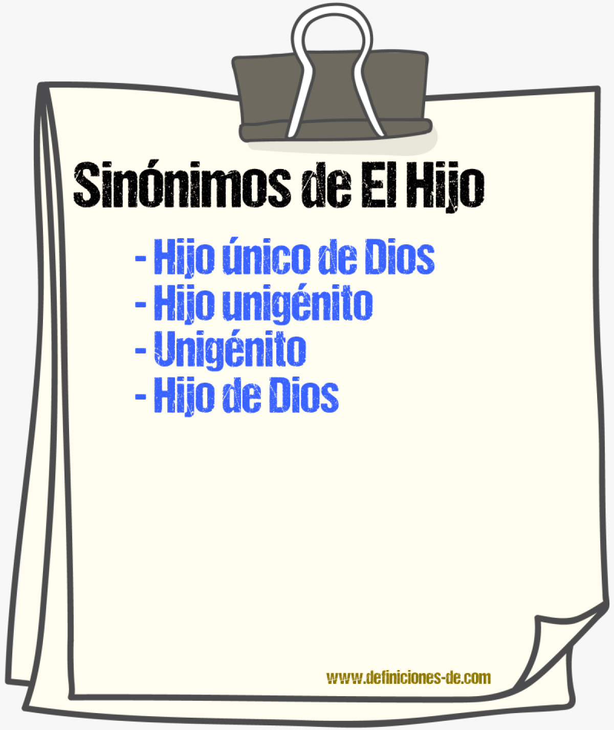 Sinónimos de el hijo