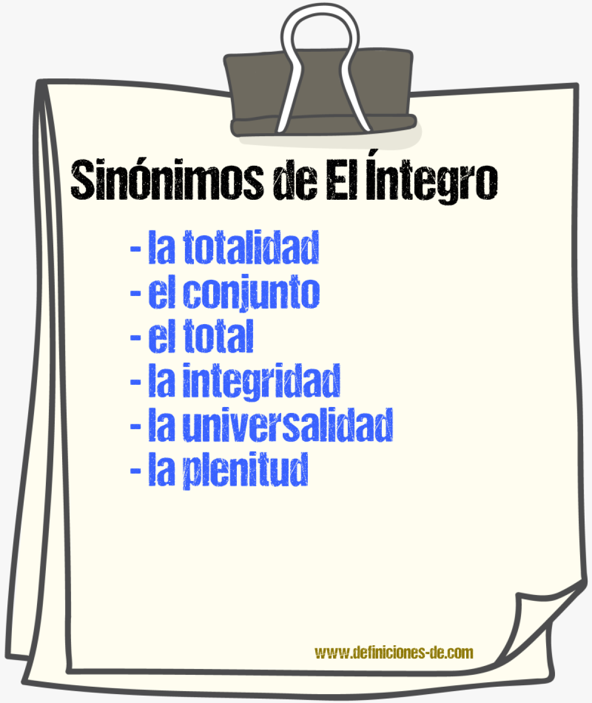 Sinónimos de el íntegro