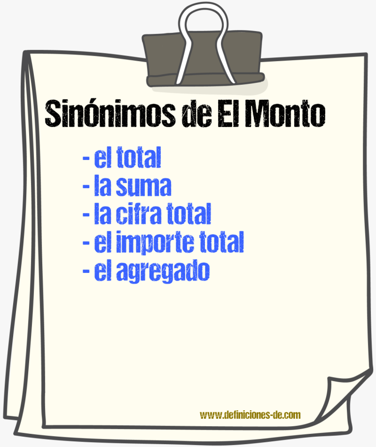 Sinónimos de el monto