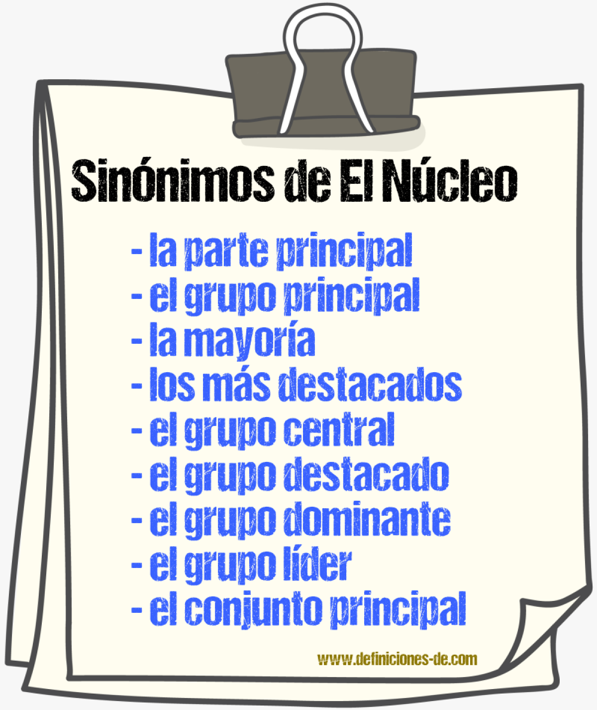 Sinónimos de el núcleo