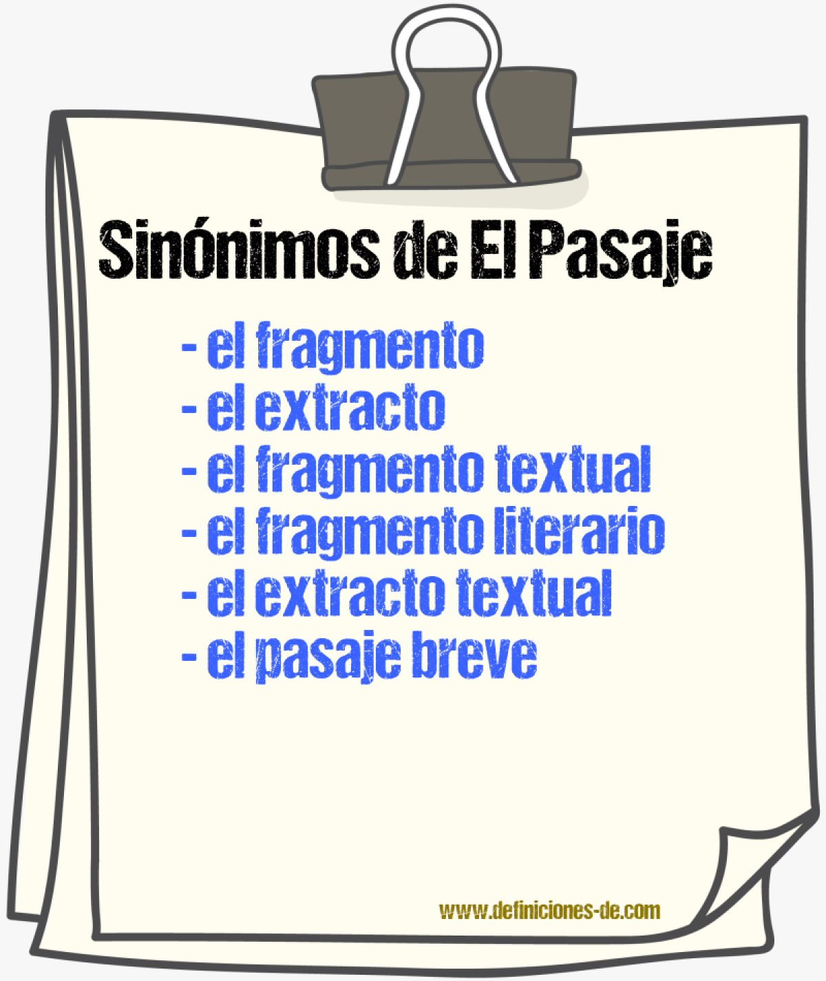 Sinónimos de el pasaje
