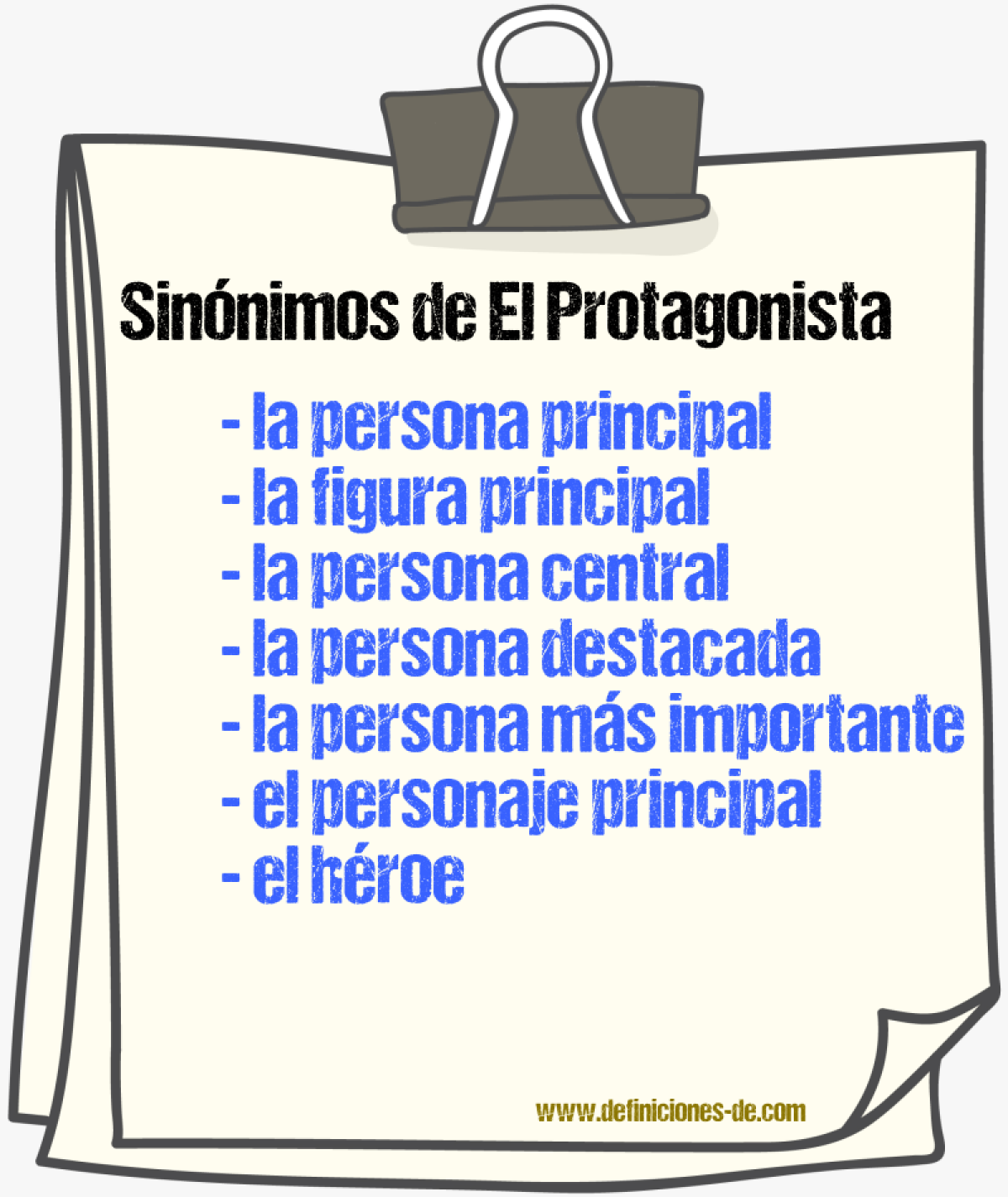 Sinónimos de el protagonista