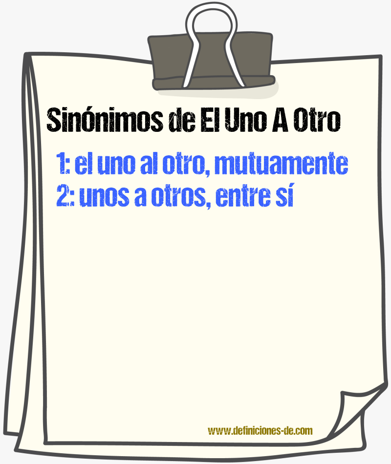 Sinónimos de el uno a otro