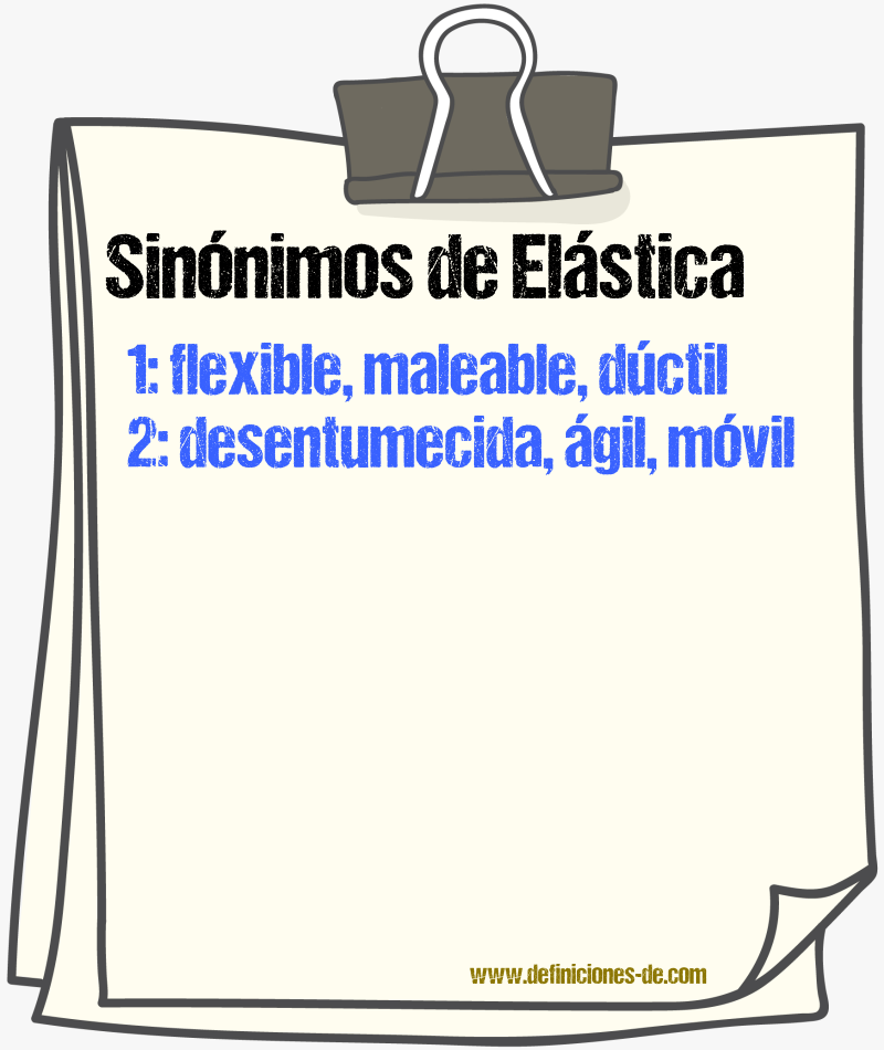 Sinónimos de elástica