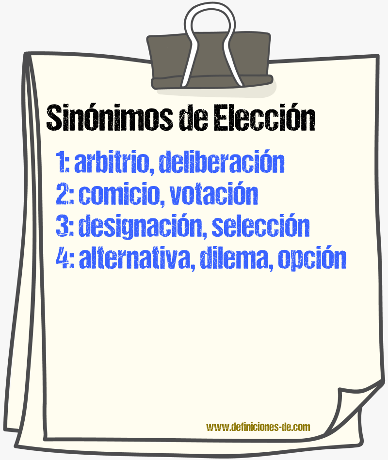 Sinnimos de eleccin