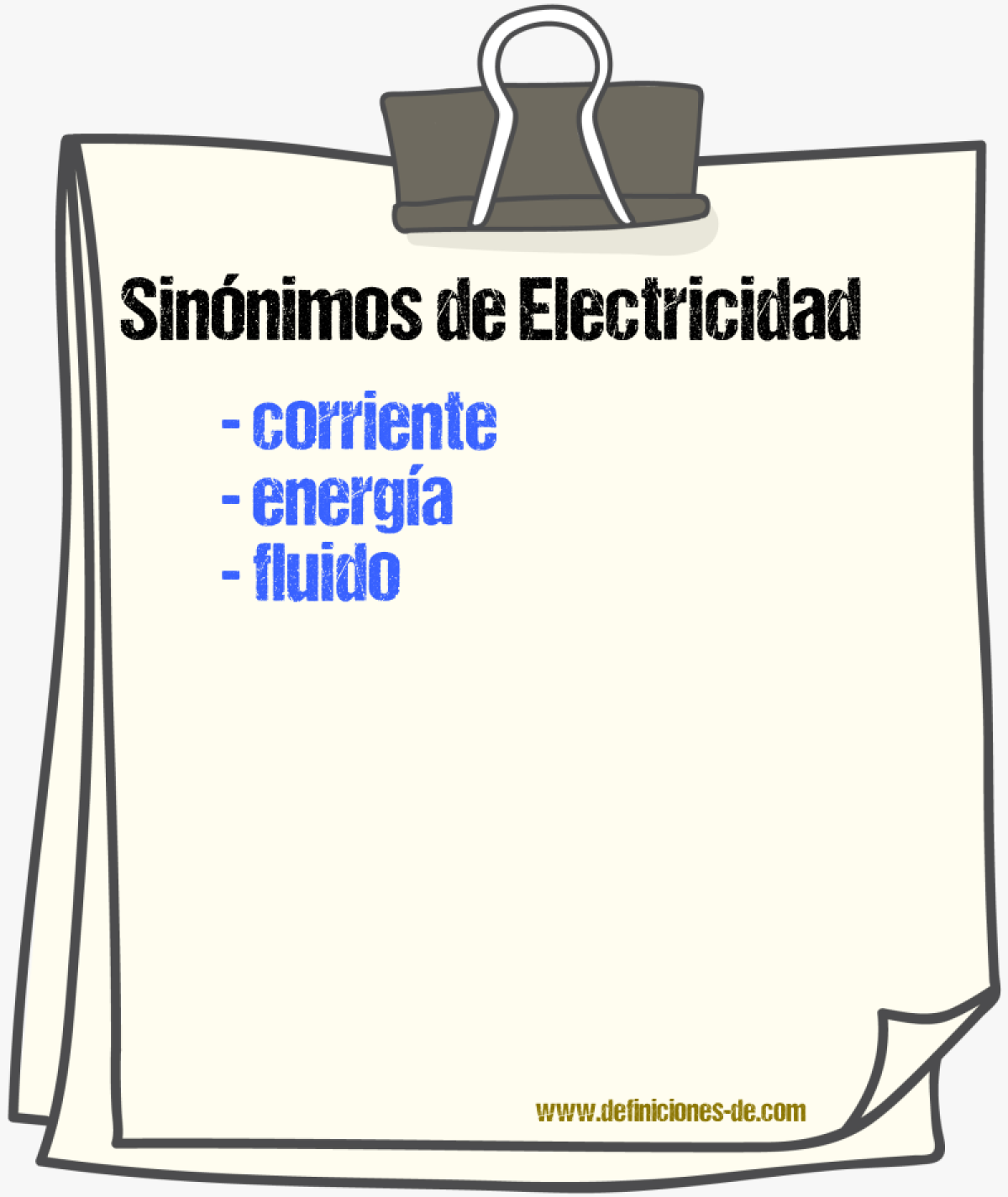Sinónimos de electricidad
