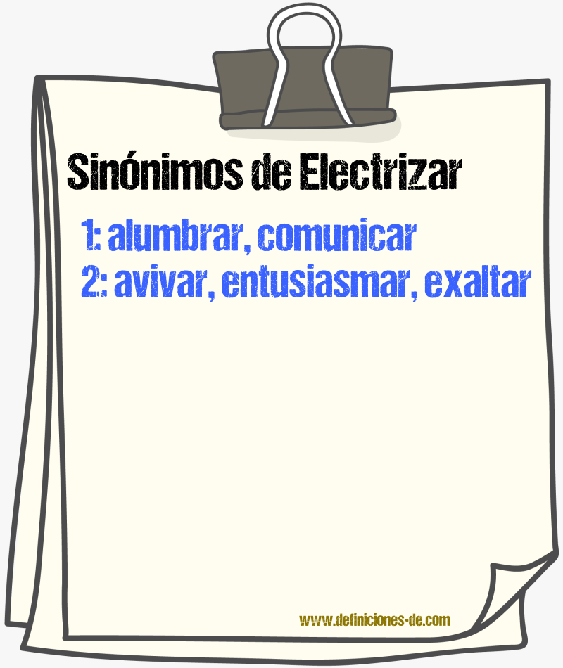 Sinnimos de electrizar