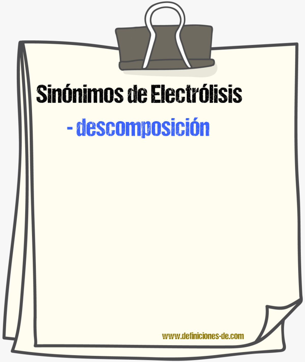 Sinónimos de electrólisis