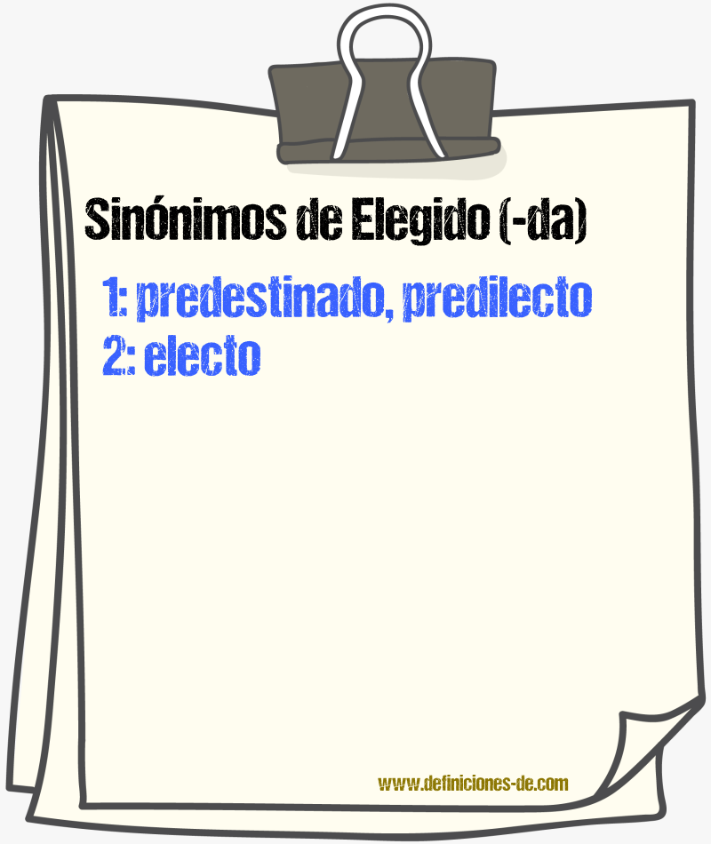 Sinnimos de elegido