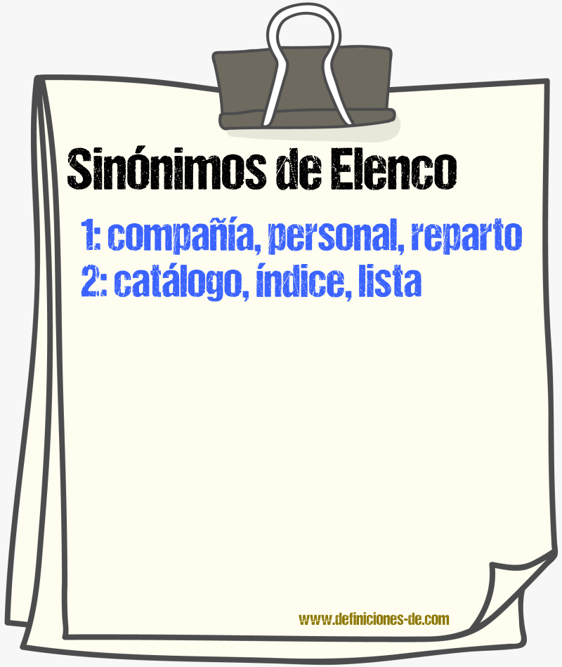 Sinnimos de elenco