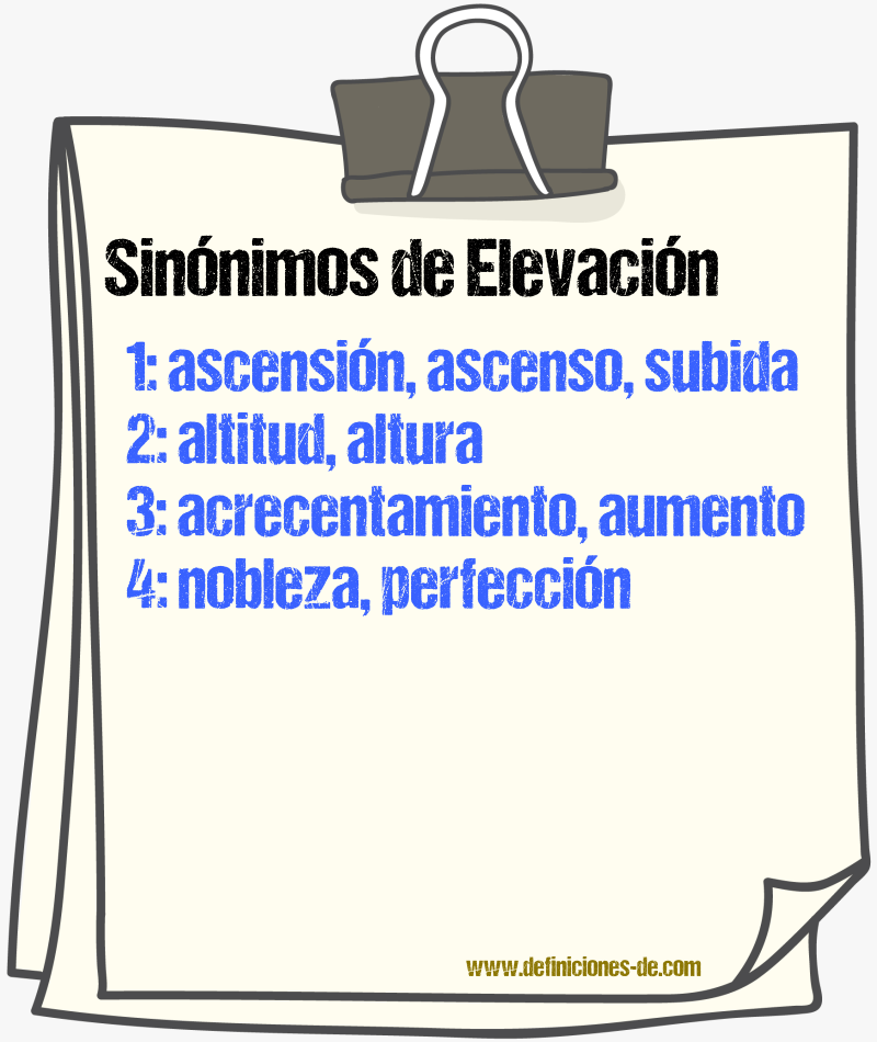 Sinnimos de elevacin