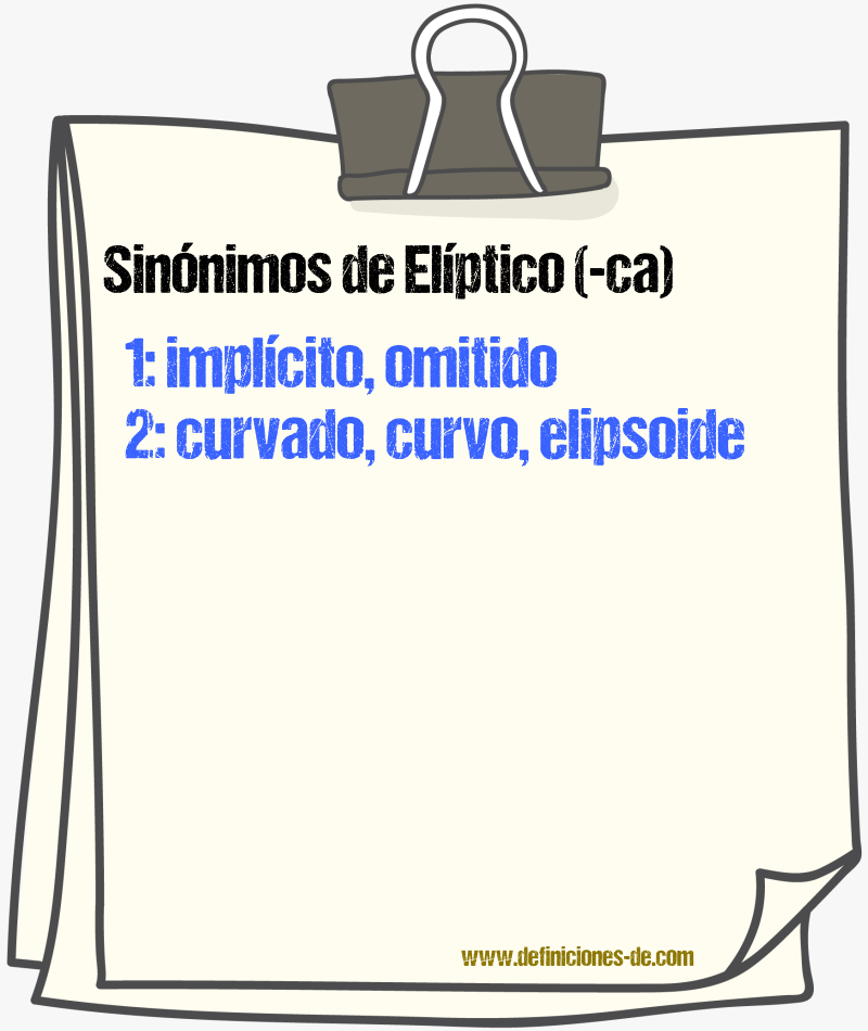 Sinnimos de elptico