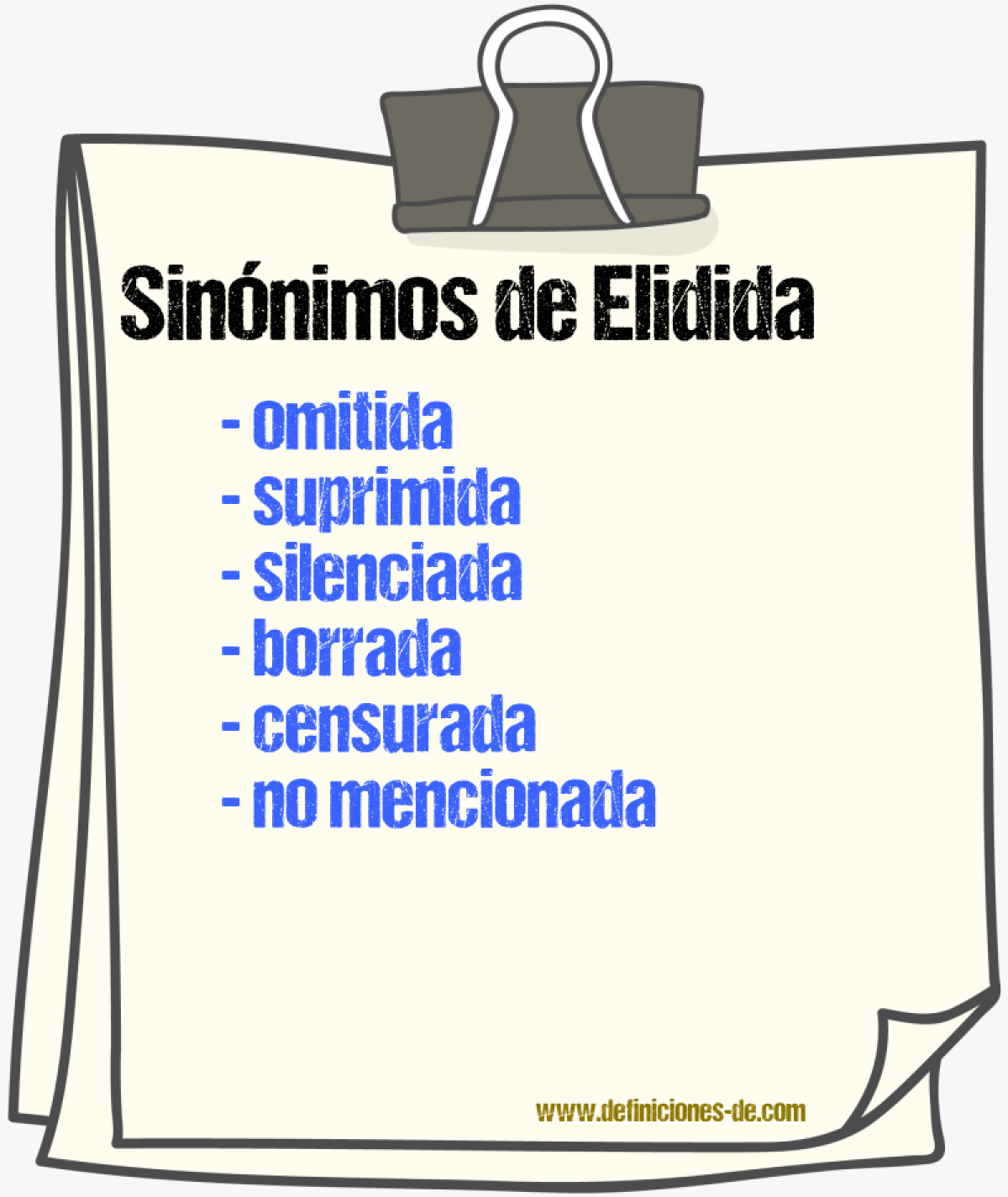 Sinónimos de elidida