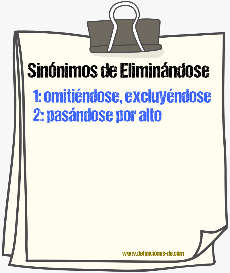 Sinónimos de eliminándose