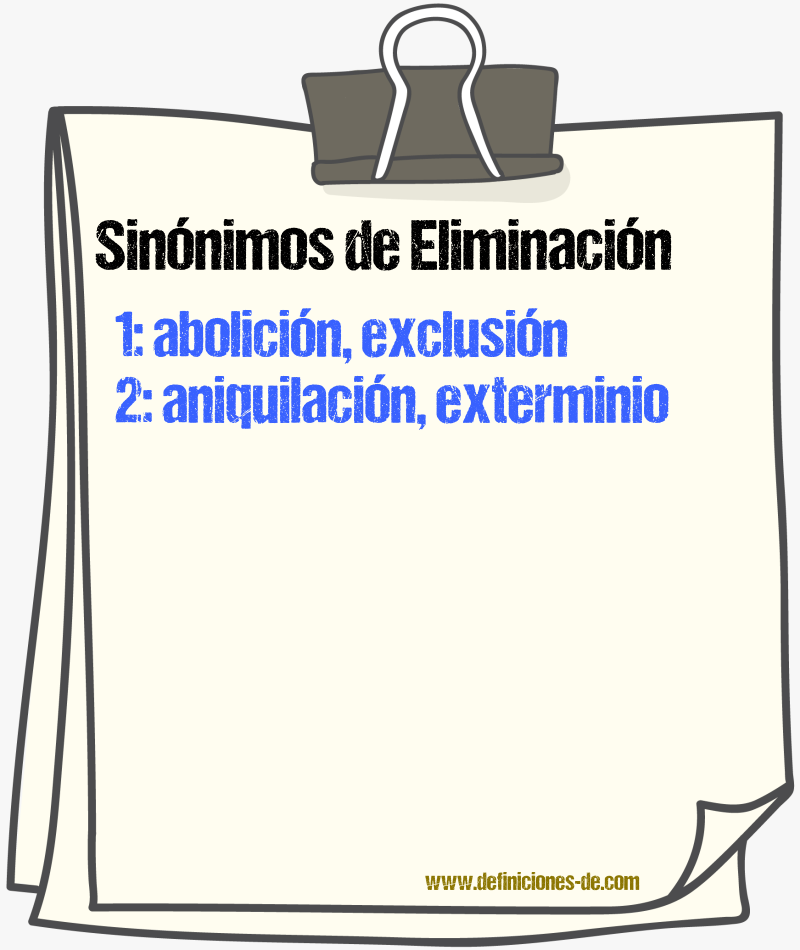 Sinnimos de eliminacin