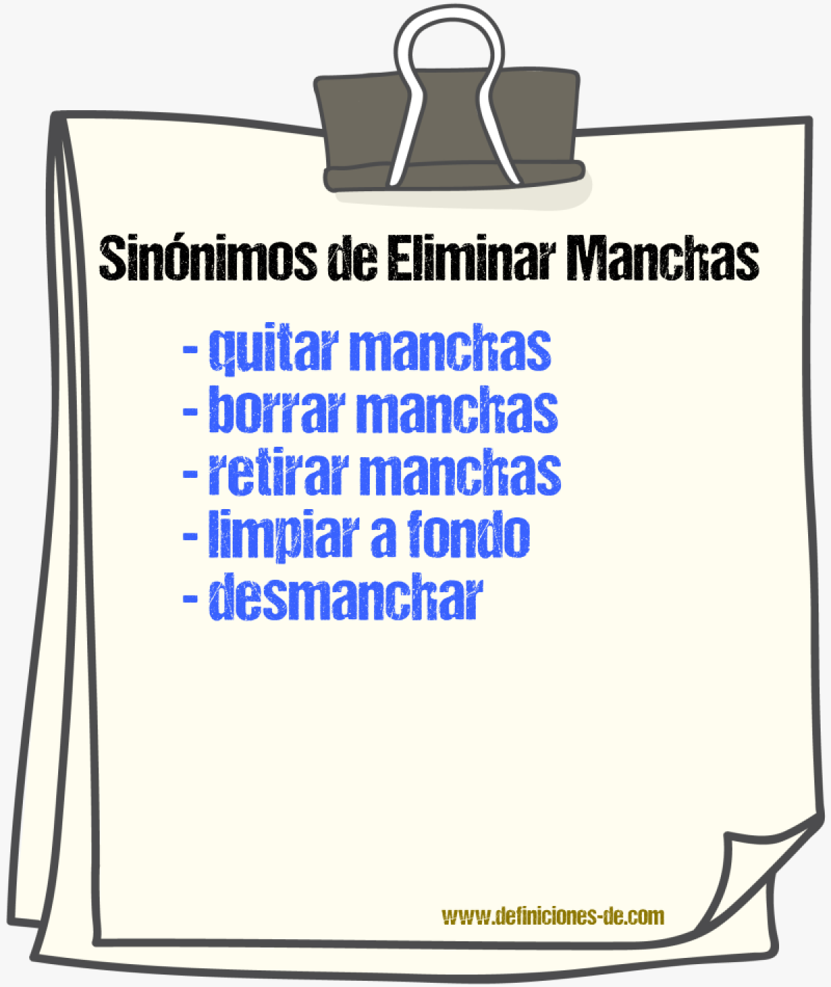 Sinónimos de eliminar manchas