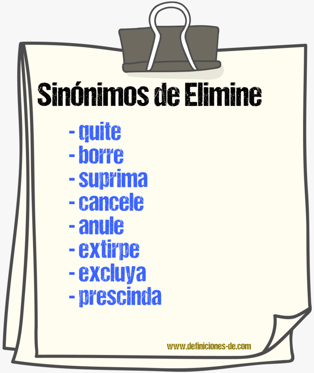 Sinónimos de elimine