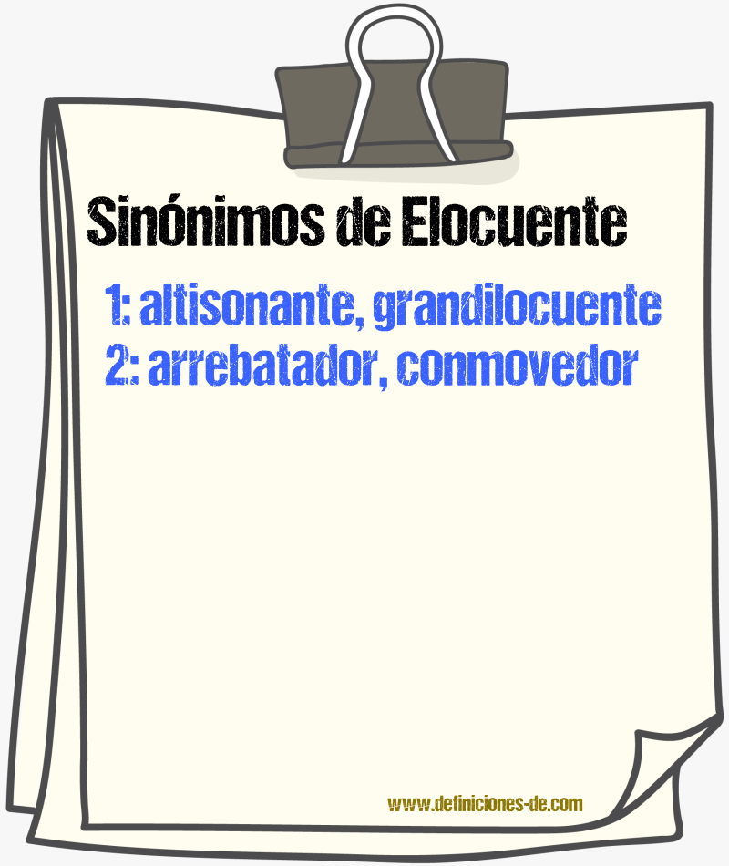 Sinnimos de elocuente