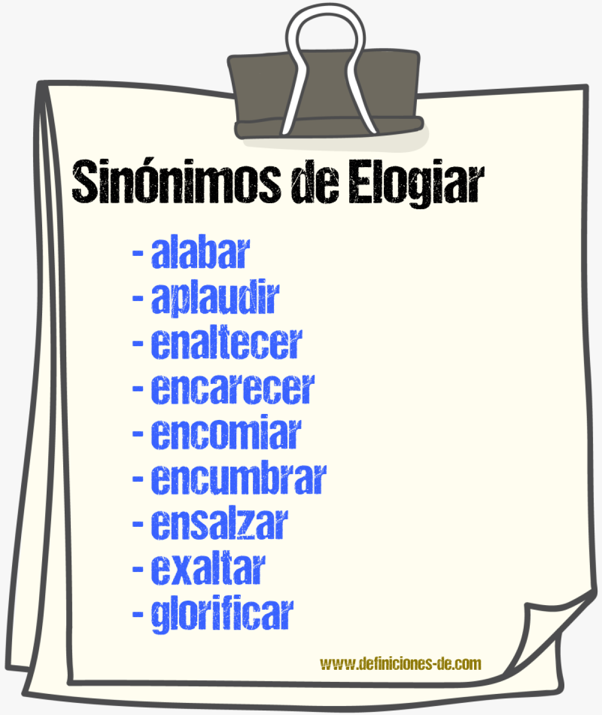 Sinnimos de elogiar