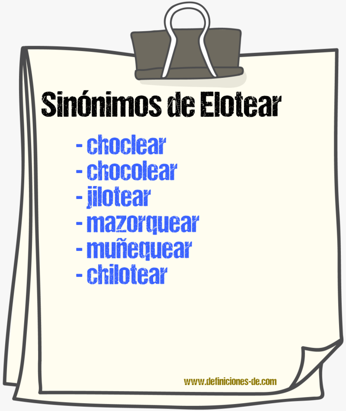 Sinnimos de elotear