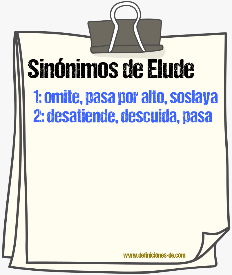 Sinónimos de elude
