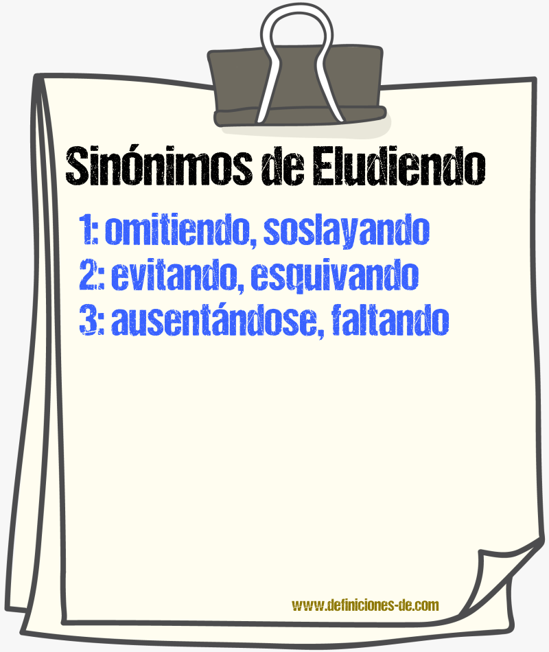 Sinónimos de eludiendo