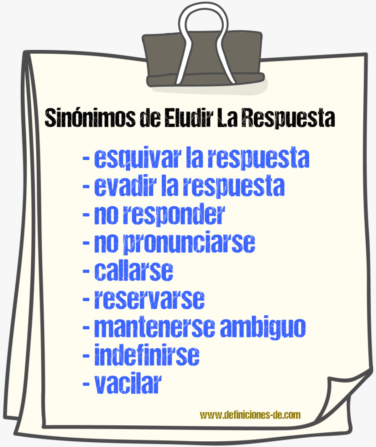 Sinónimos de eludir la respuesta