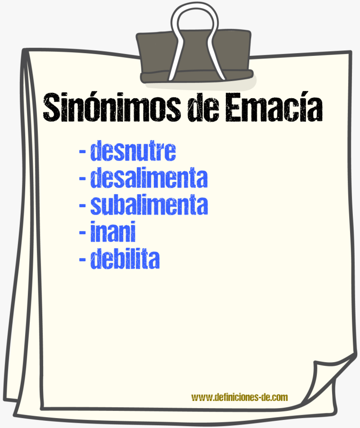 Sinónimos de emacía