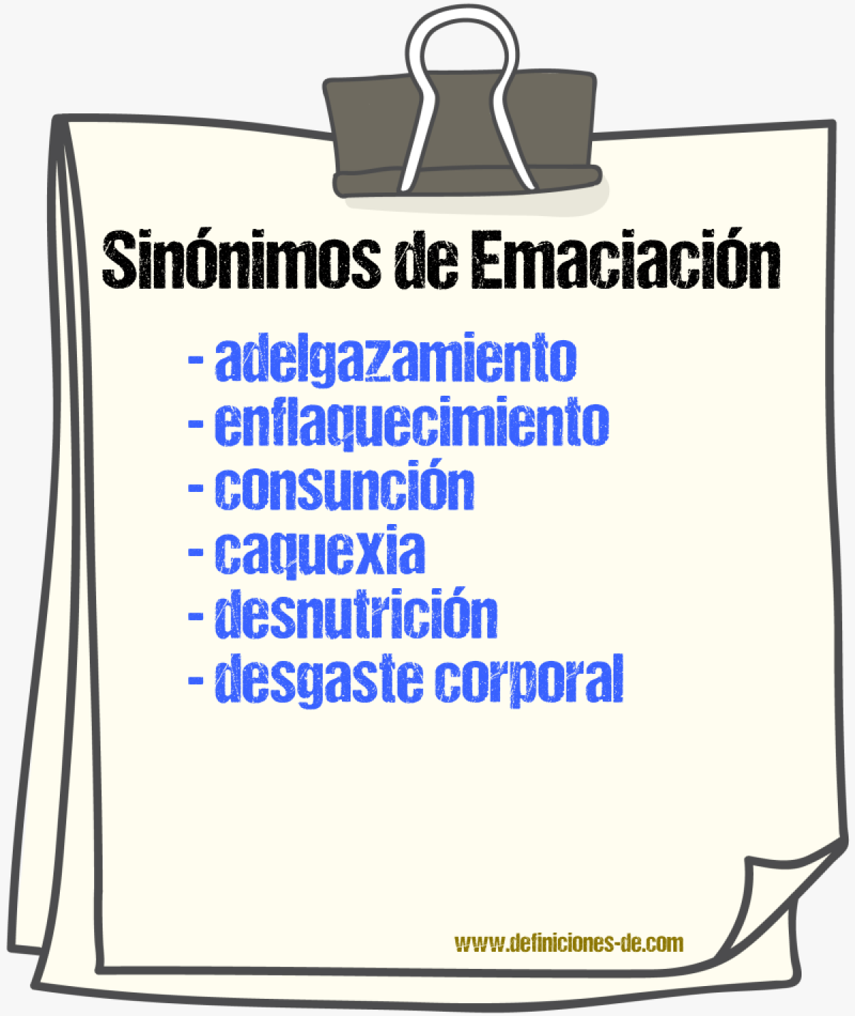 Sinónimos de emaciación
