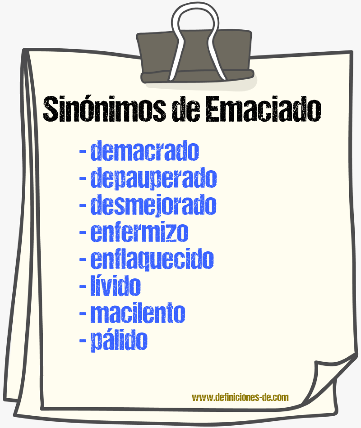 Sinnimos de emaciado