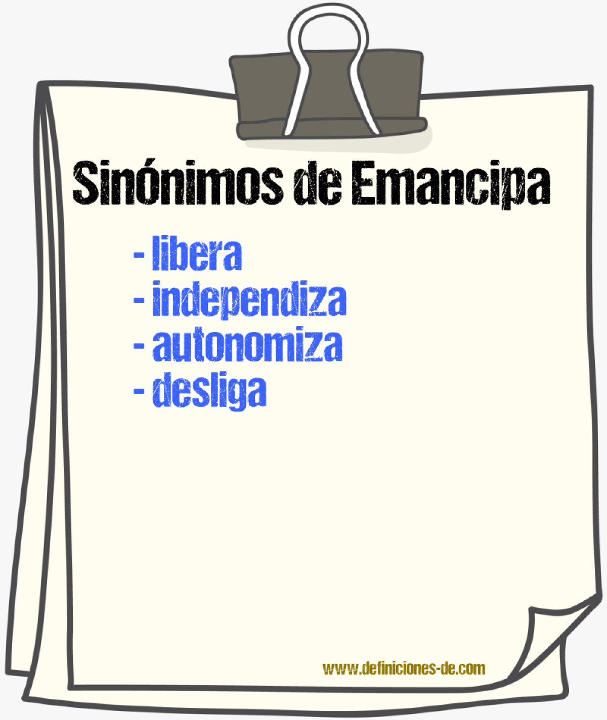 Sinónimos de emancipa
