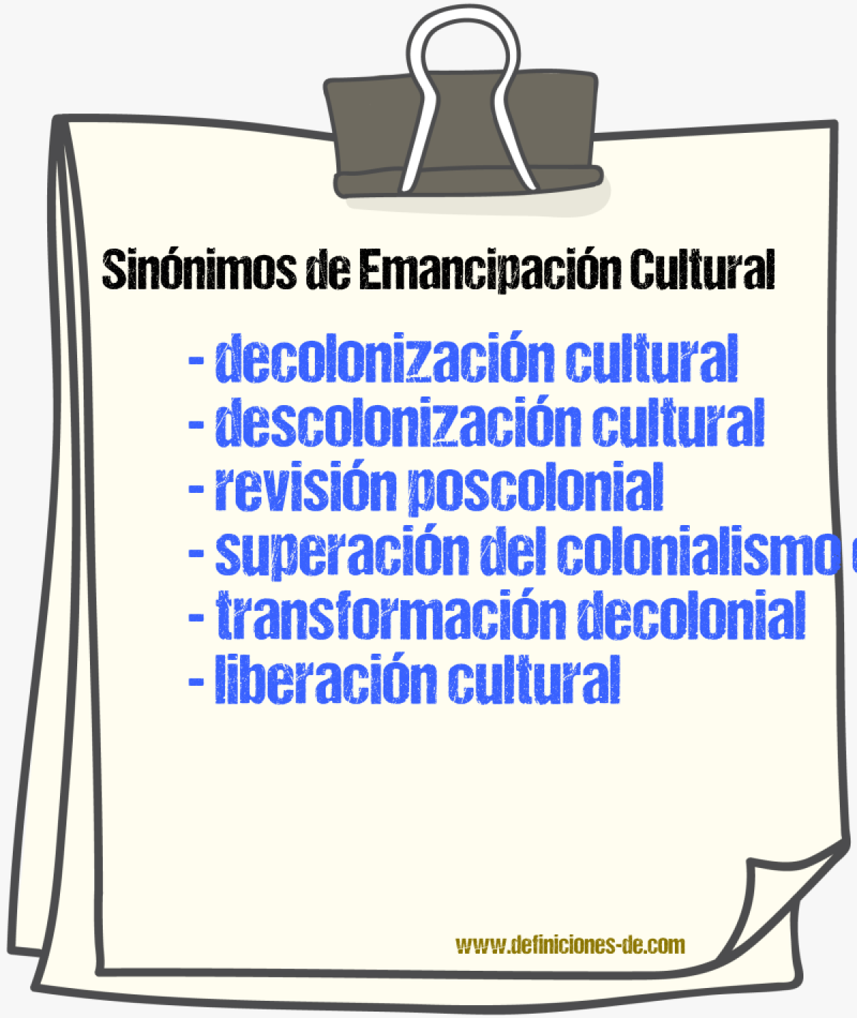 Sinónimos de emancipación cultural